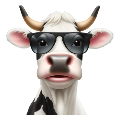 Cow wearing sun glasses  sticker
