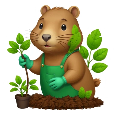 capybara is doing the gardening sticker