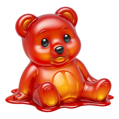 Sad Gummy bear melting into ground sticker