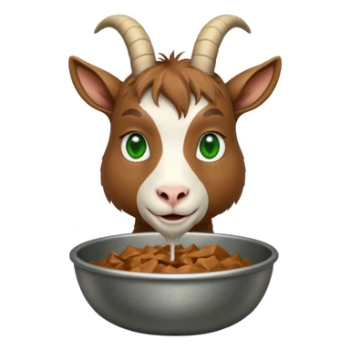 goat eating from a bowl sticker