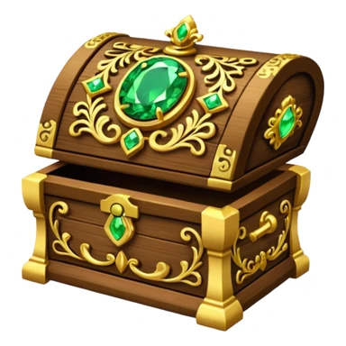 tresure box with motifs with green gem sticker
