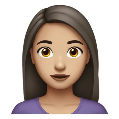 teenage girl with straight brown hair, light skin, freckles, brown eyes, dark eyebrows, and medium lips sticker