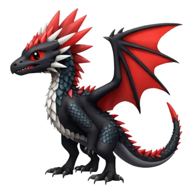 Shiny Red And Black Colorful Toothless-Trico-Silvally-Fakémon-hybrid-creature (full body)  sticker