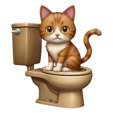 Poop cat in the toilet sticker