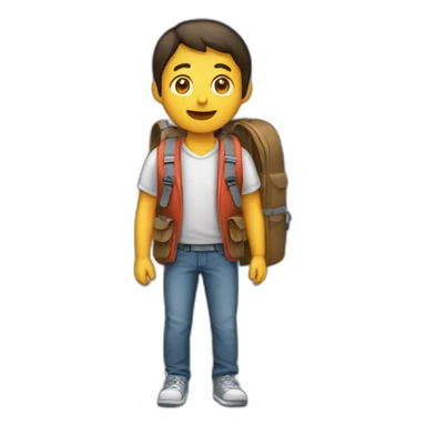 a person backwards with a backpack on sticker