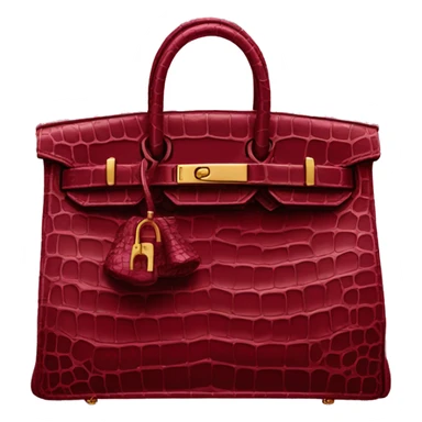 dark red crocodile birkin with a golden hardware  sticker