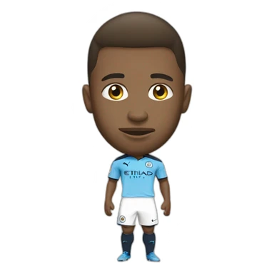 manchester city player tackling big head sticker