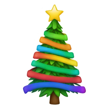 christmas tree with a rainbow on top  sticker