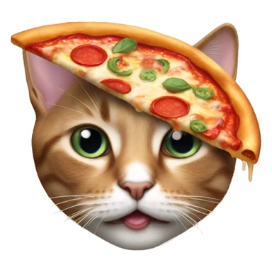 Cat eat pizza sticker
