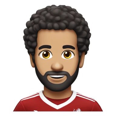 Mohammed Salah with afro hair in a liverpool shirt sticker