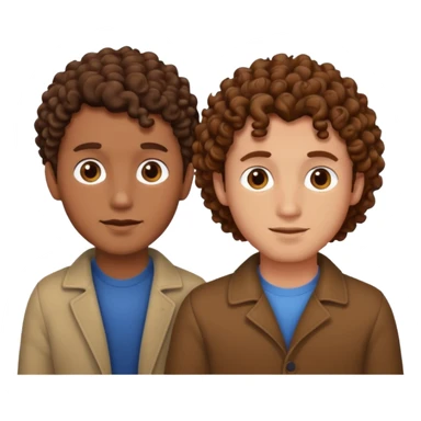 two cute boyfriends brown hair one curly sticker