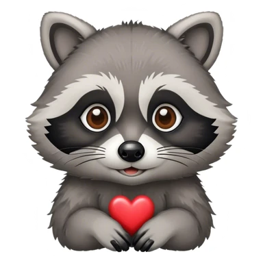 Raccoon with heart eyes sticker