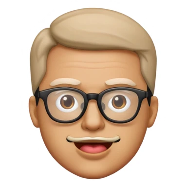 A guy biting his lip with glasses on ￼￼￼ sticker