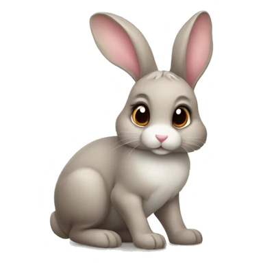 cute little doe eyed bunny rabbit with a heart on paws sticker