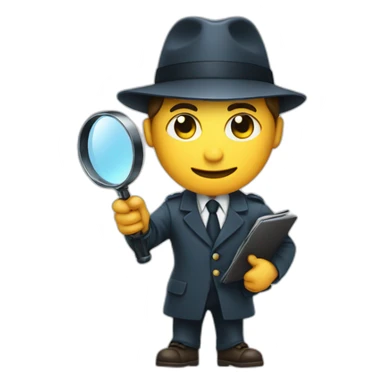 detective holding a magnifying glass sticker
