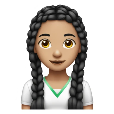 Fair skinned girl with Black braids and a ribbon on her hair sticker