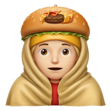 roblox guy wearing burger hat hiding under smelly blanket sticker