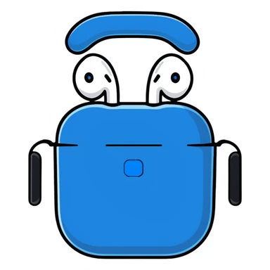 blue airpods max headphones sticker