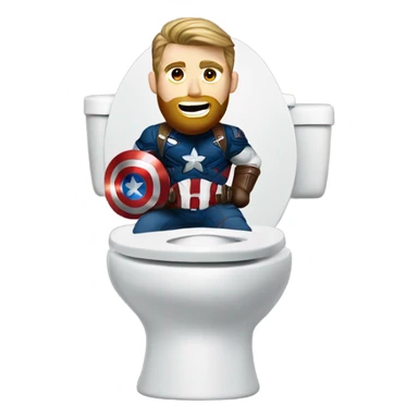 Captain America in a toilet sticker