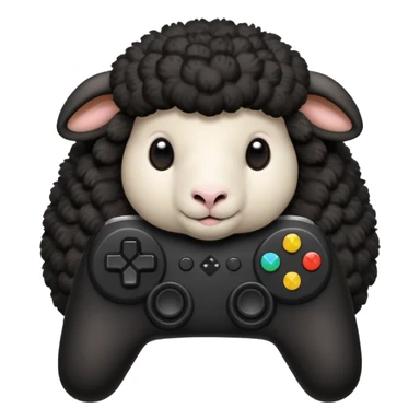 black sheep holding a controller sticker