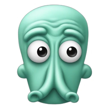 3D Emoji Squidward big nose from spongebob's sticker