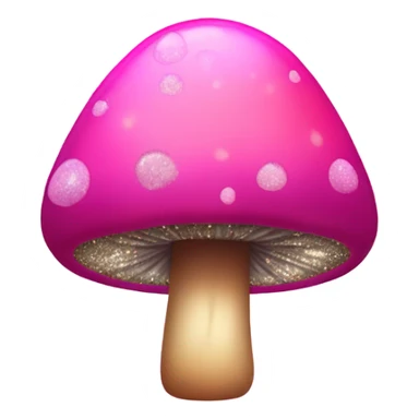 Pink ombre mushroom with glitter  sticker