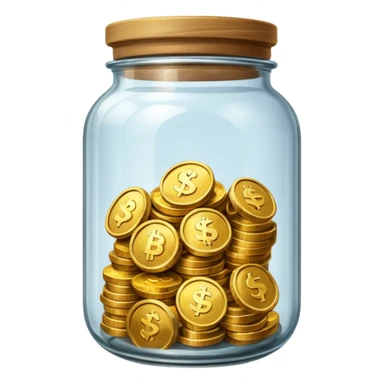 jar with a few coins sticker
