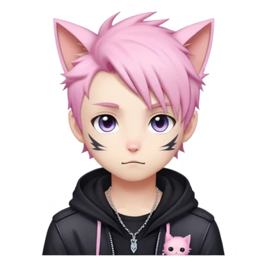 Cute Edgy Attractive Gorgeous Kawaii Pastel Anime Punk Catboy  sticker
