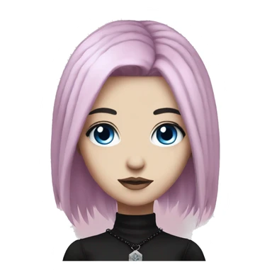 goth girl pink and black hair blue eyes sticker