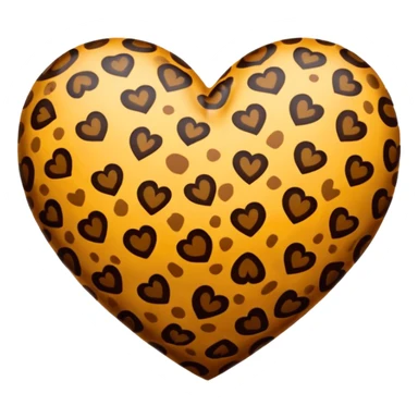 leopard print heart sticker
