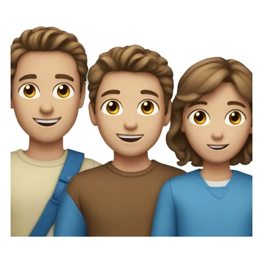 family of 4 brown hair two boys With blue eyes sticker
