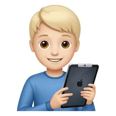 kid hold a tablet sticker