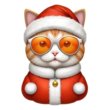 Cat with sunglasses wearing santa suit sticker