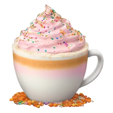 Light pink pumpkin latte with Multicolored Sprinkling sticker