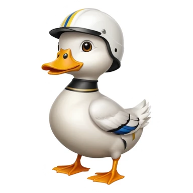 standing duck with racing helmet  sticker