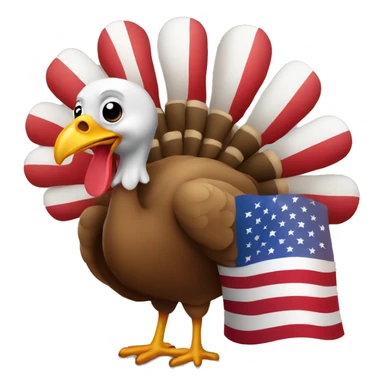 Turkey with American flag  sticker