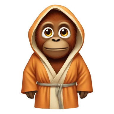 Orangutan in a robe standing  sticker