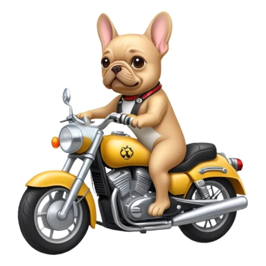 Frenchie  on motorcycle  sticker