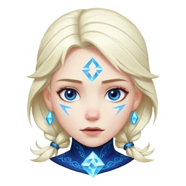 Woman frozen mid-spell, glowing runes around her body, charged silence sticker