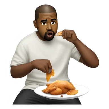 kanye eating chicken with tongue out sticker