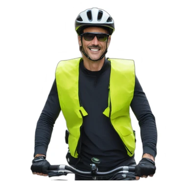 trottinette homme chauve yellow safety vest sticker