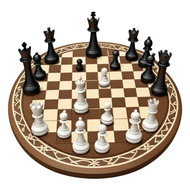 A chessboard with a few strategically placed pieces, including a king, queen, and pawns. The scene highlights the classic black and white squares of the board, emphasizing strategy and thoughtfulness in the game of chess. sticker
