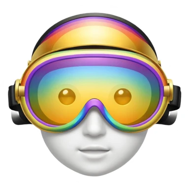gold simulation rainbow visor goggles sticker