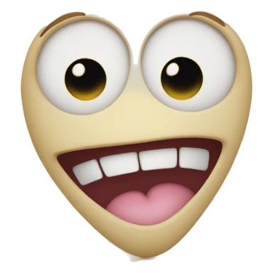 heart shape with eyes wide open and smiing sticker