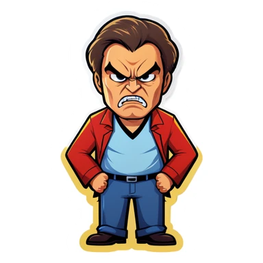 Angry man who says leave me alone sticker