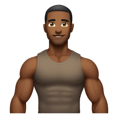 Strong muscular brown man sticker