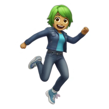 Create an emoji featuring an iconic video game character jumping for joy! sticker