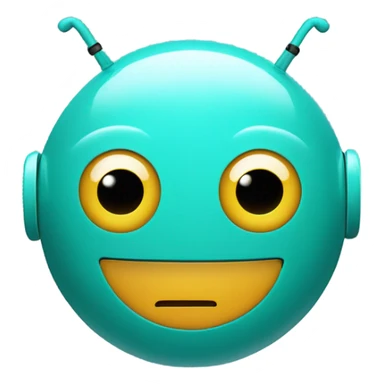 Create an emoji of a teal coloured ai bot sticker