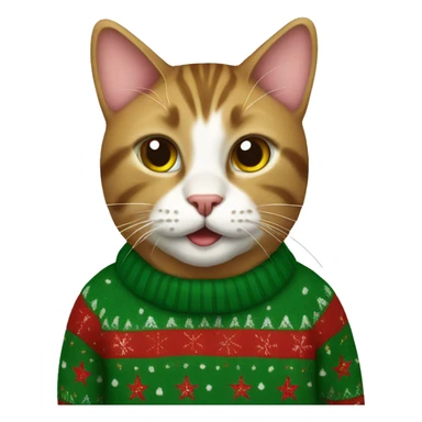 Cat with Christmas sweater  sticker
