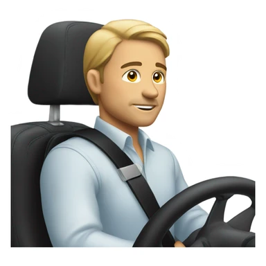 man in profile driving a car sticker